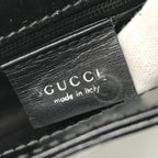Gucci Croco Center Split Logo Shoulder Bag Black — view 9