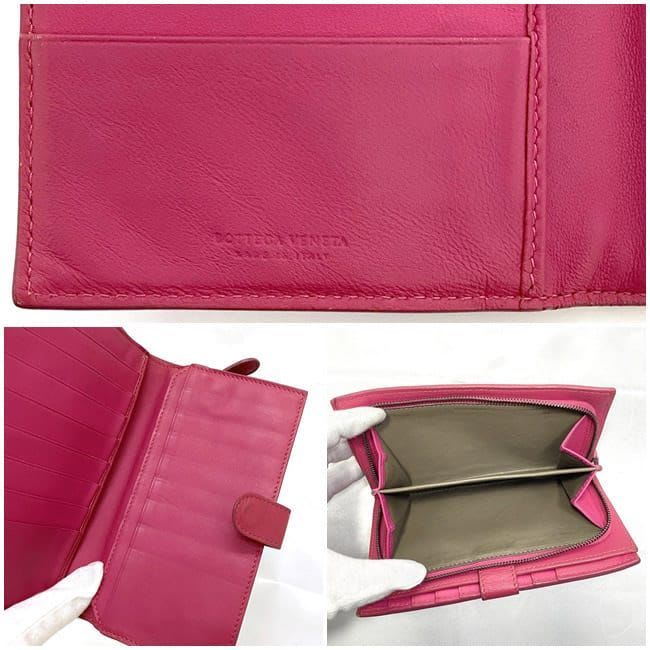 Bottega Veneta Bifold Wallet Pink Intrecciato Hook — view 8