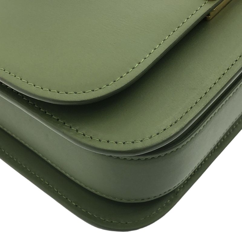Loewe Goya Anagram Logo Leather Small Shoulder Bag Green — view 9