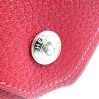 Hermes Le Caran Uit LE48 g Engraved Chevre Silver Hardware Red Orange Coin Case — view 5