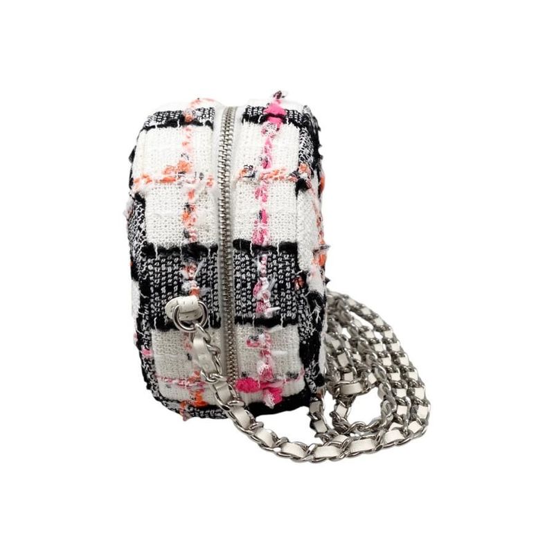 Chanel Shoulder Bag Round Mini Classic Chain Ap0245 Quilted Tweed — view 3