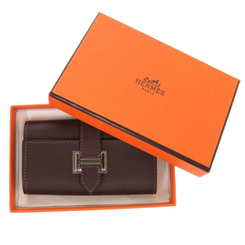Hermes Bearn 4-strand Vaux Epson Chocolat Silver Hardware Brown Key — view 2