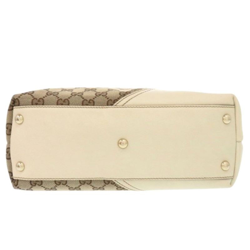 Gucci GG Canvas Leather Beige Tote Bag 1248 — view 3