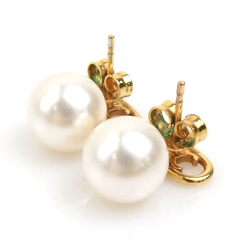 Celine Vintage-Style Gold-Tone and Pearl Earrings — view 5