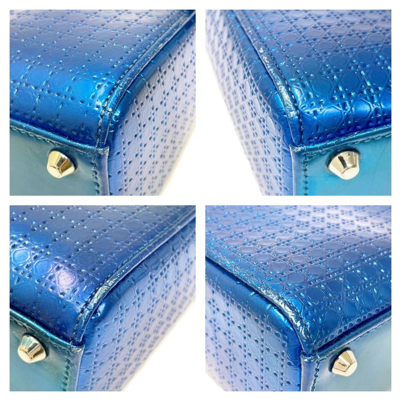 Dior Lady Metallic Shoulder Bag Blue — view 6