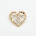 Chanel Brooch Corsage Gold Heart Coco Mark Rhinestone — view 3