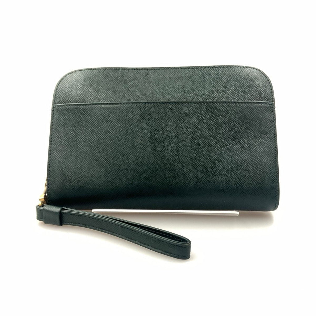 Louis Vuitton Taiga Baikal Clutch Bag Green — view 2