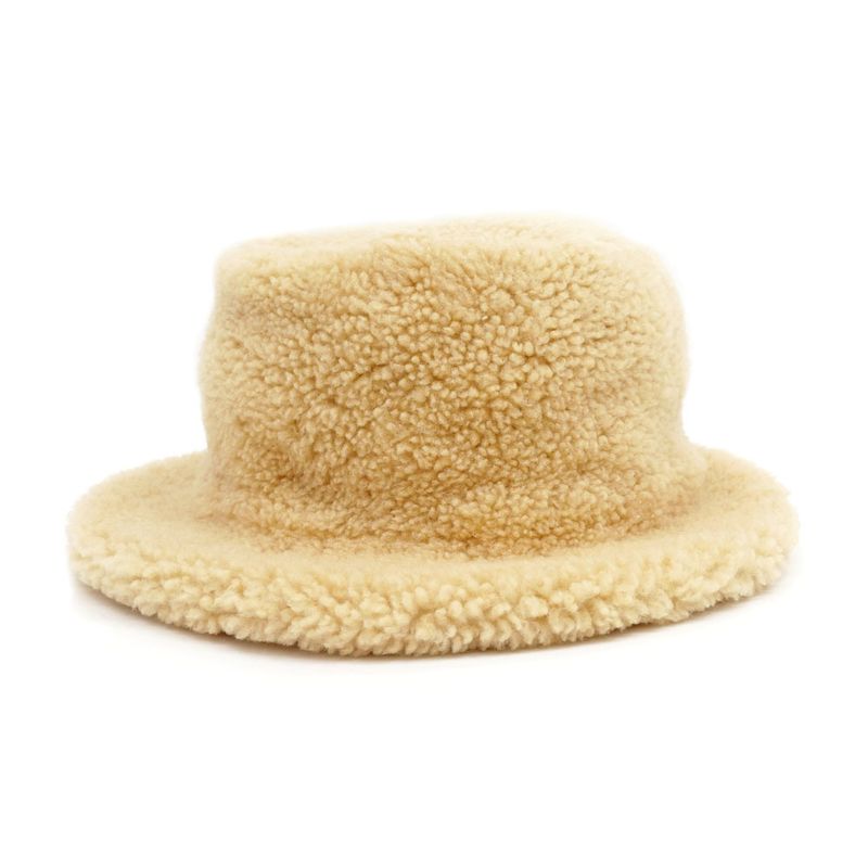Hermes Forbe Mouton Bucket Hat Beige Size 58 Accessory — view 3