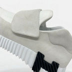 Hermes H Sneakers Shoes Suede Fabric White Velcro — view 9