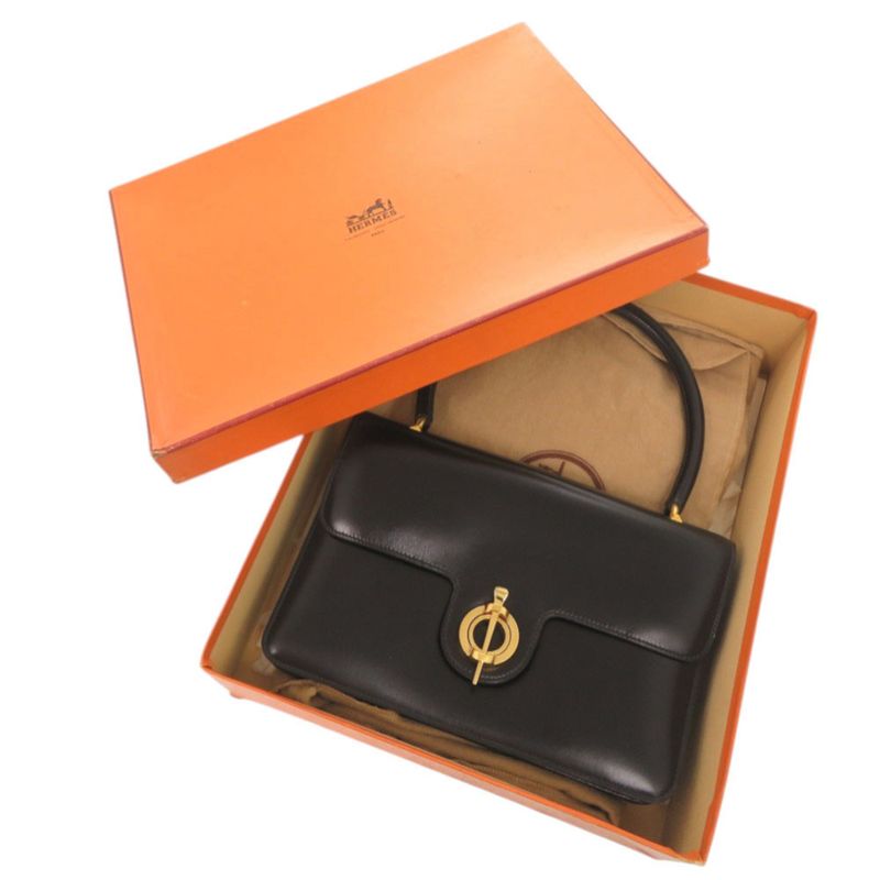 Hermes Vintage Leather Black Handbag 1126 — view 2