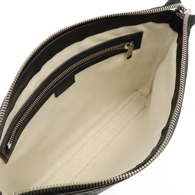 Gucci Jumbo GG Medium Crossbody Bag Shoulder Clutch Leather Black — view 6