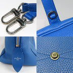 Louis Vuitton Dora Soft MM Shoulder Bag 2-Way Blue Silver — view 9