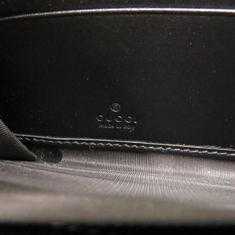 Gucci GG Embossed Black Round Zipper Long Wallet 1335 — view 7