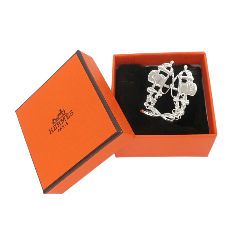 Hermes Scarf Ring 70 Brid De Gala Silver Color Small Accessories — view 7