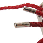 Hermes Silver 925 Leather Hardware Red Bracelet 1125 — view 7