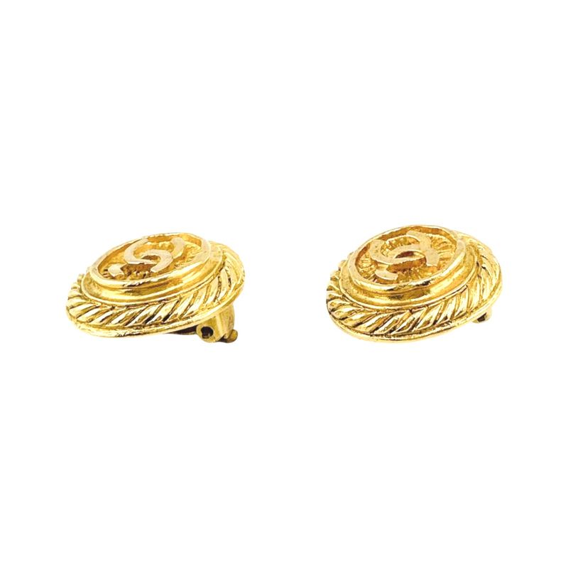 Chanel Vintage Large Earrings Coco Mark — view 6