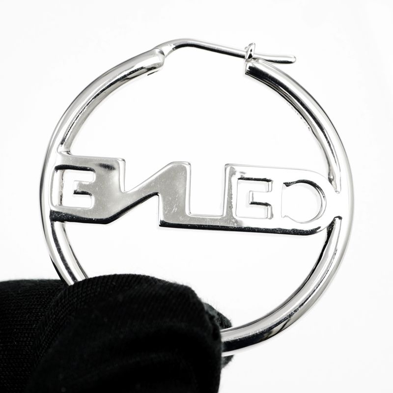 Celine Earrings Hoop Crystal Silver Color Pair Accessories — view 9
