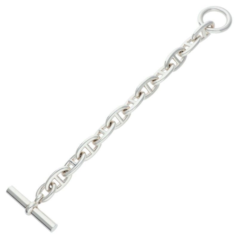 Hermes Chaine Dancre TGM Silver Bracelet 11 Link — view 3