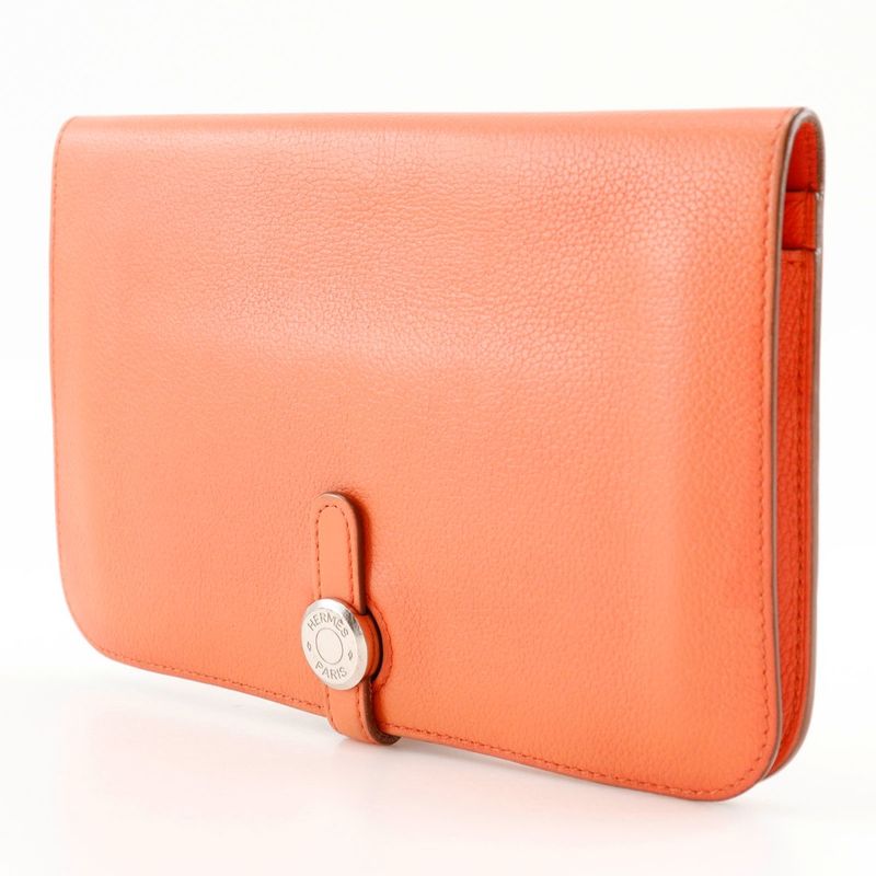 Hermes Dogon GM Chevre Pink R Long Wallet — view 2