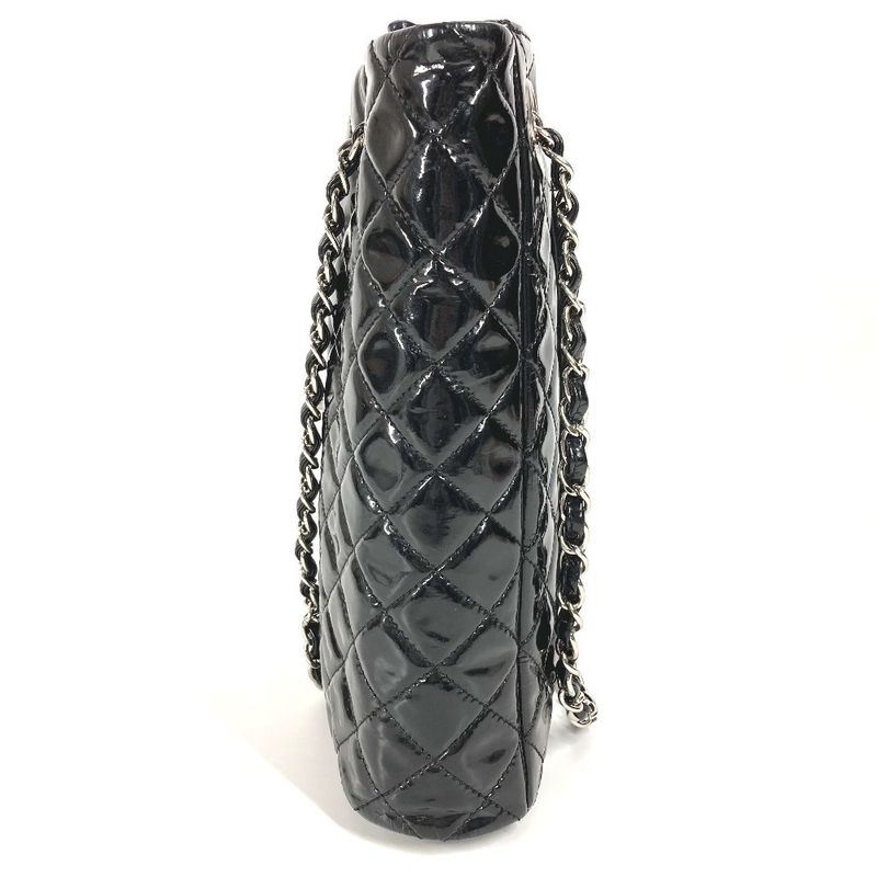 Chanel Upside Down Shoulder Bag Quilted Enamel Black — view 3
