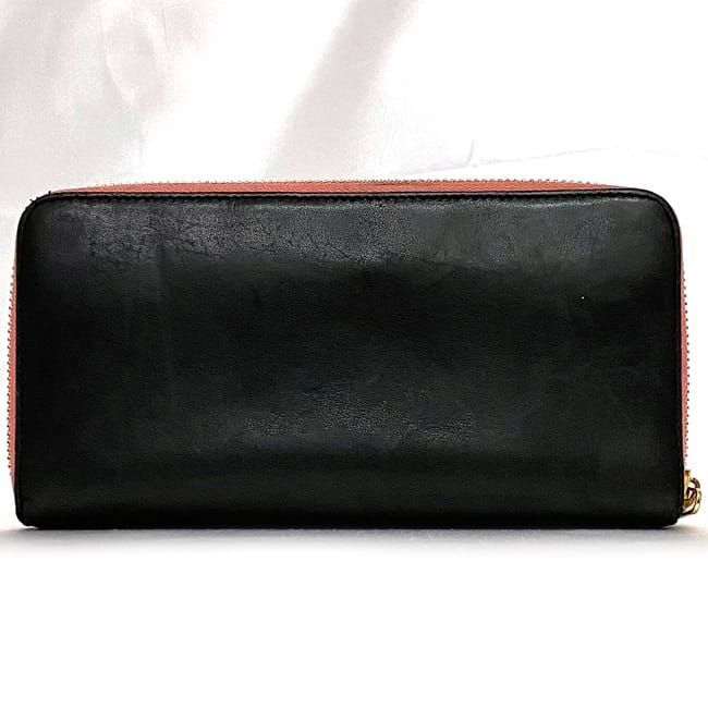 Loewe Round Zipper Long Wallet Black Pink Anagram — view 3