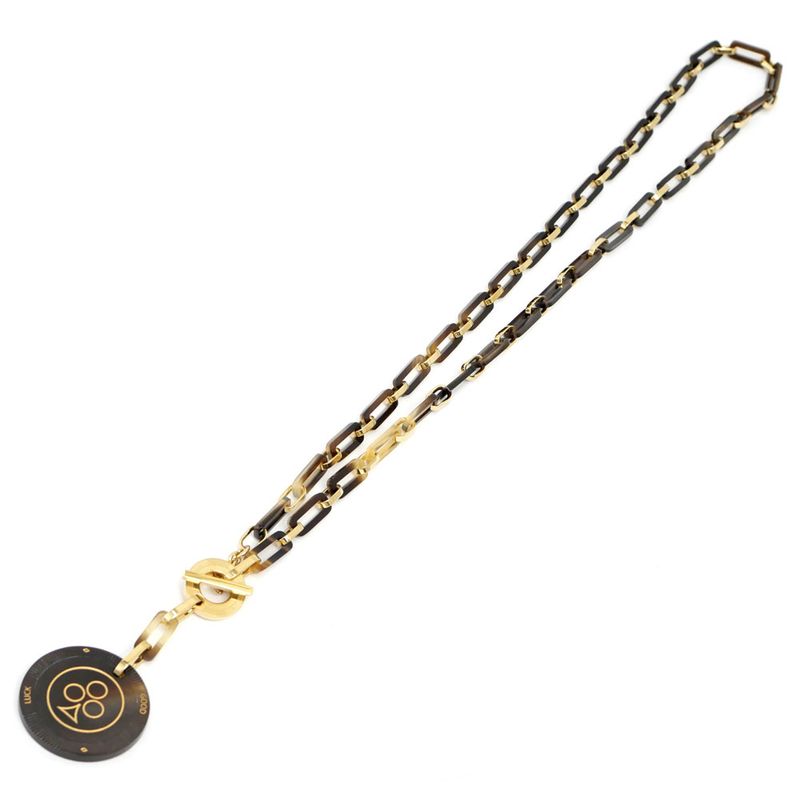 Hermes Necklace Faites Vos Jeux Buffalo Horn Long Pendant — view 7