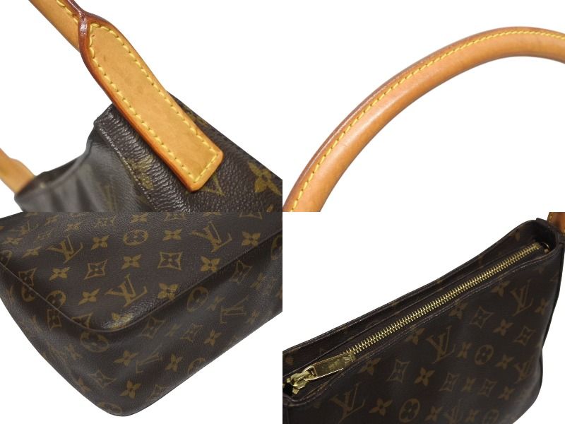 Louis Vuitton Looping MM Bag Monogram Leather Brown Gold — view 6