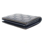 Gucci Striped Leather Compact Wallet Navy — view 3