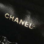 Chanel CC Logo Caviar Leather Vanity Hand Bag Black — view 9