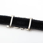 Christian Dior Choker Rhinestone Velour Black Yo649 — view 5