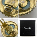 Chanel Earring Gold Light Blue GP