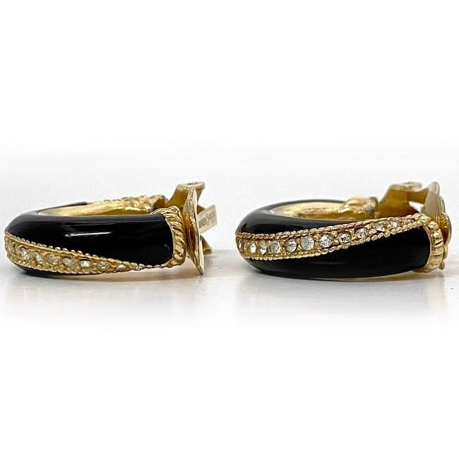 Christian Dior Earrings Gold Black — view 4