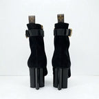 Louis Vuitton Silhouette Line Monogram Boots Short Shoes Suede Black — view 6