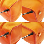 Celine Phoebe Period Luggage Mini Shopper Leather Tote Bag Orange — view 9