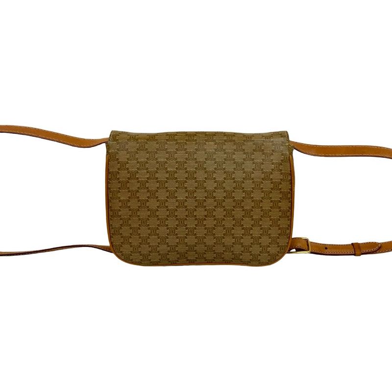 Celine Vintage Macadam Blason Triomphe Pattern Leather Mini Shoulder Bag