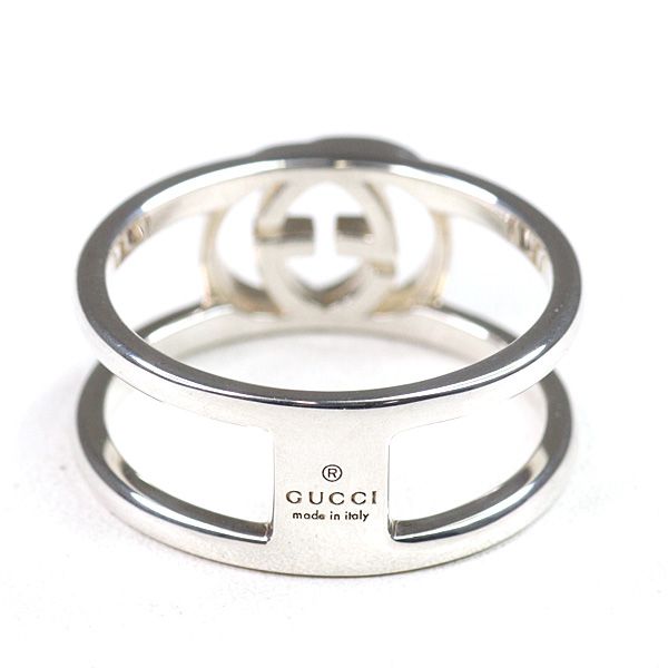 Gucci Interlocking Wide Open Band Star Ring Silver AG 925 Size 21 Actual — view 3