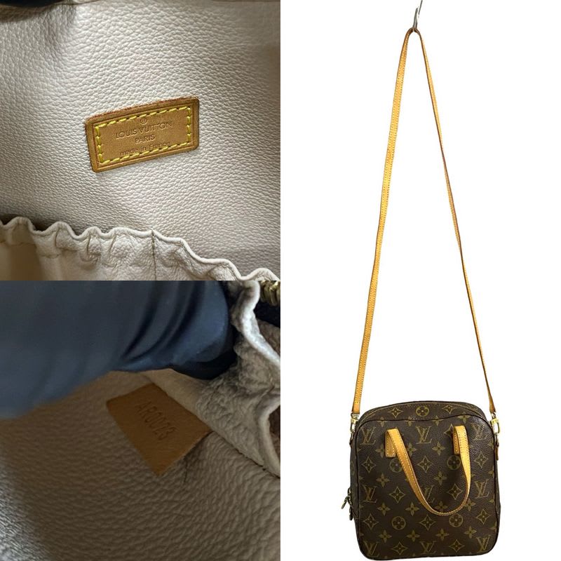 Louis Vuitton Vintage Spontini Monogram Leather 2-Way Shoulder Bag Handbag Brown