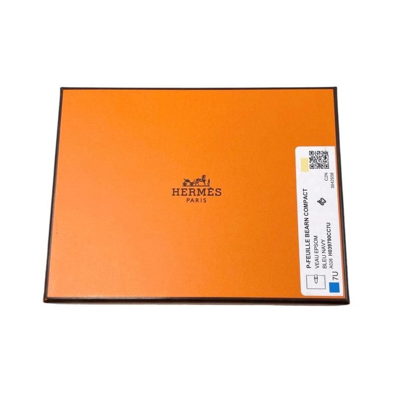 Hermes Bifold Wallet Bearn Compact Cc7 U Epson Navy — view 9