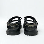 Christian Dior Sandals Shoes Lambskin Black Logo Rhinestone Velcro Strap Sports — view 5