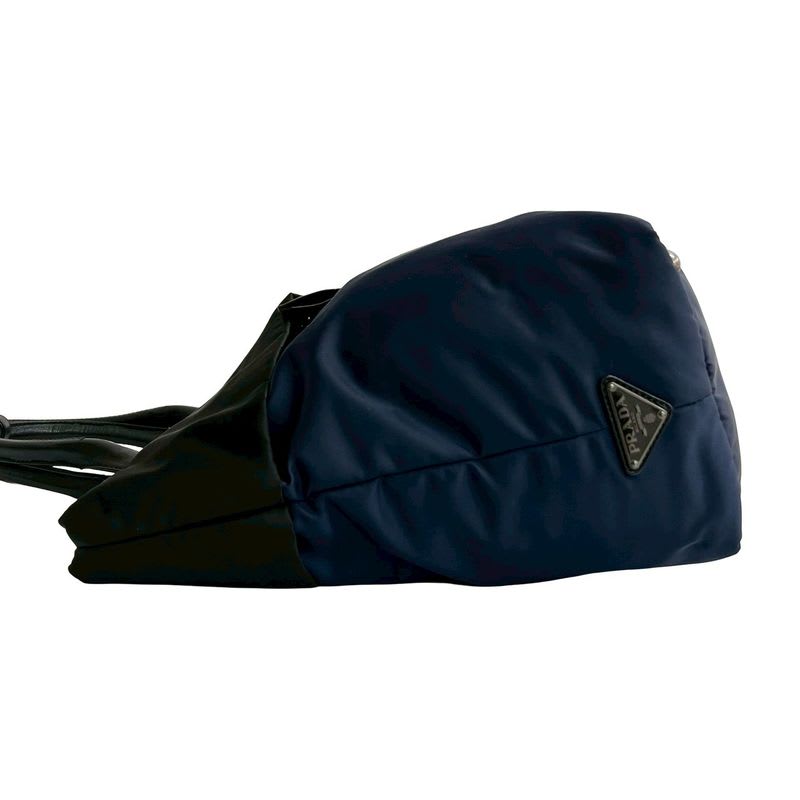 Prada Tessuto Nylon Leather 2-Way Tote Shoulder Bag
