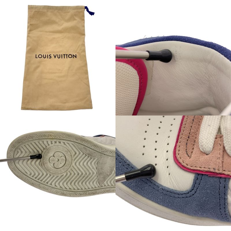 Louis Vuitton Leather Boon Box Line Logo High-cut Sneakers 34 1 2 White — view 8
