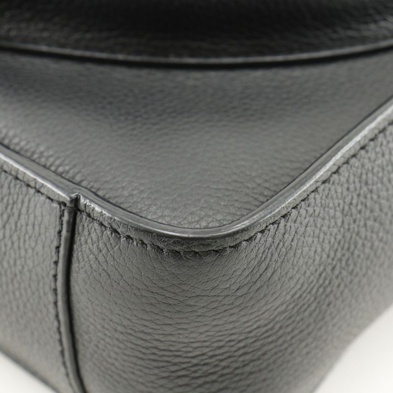 Christian Dior Saddle Mini Tote 2-Way Shoulder Bag Calf Black — view 5