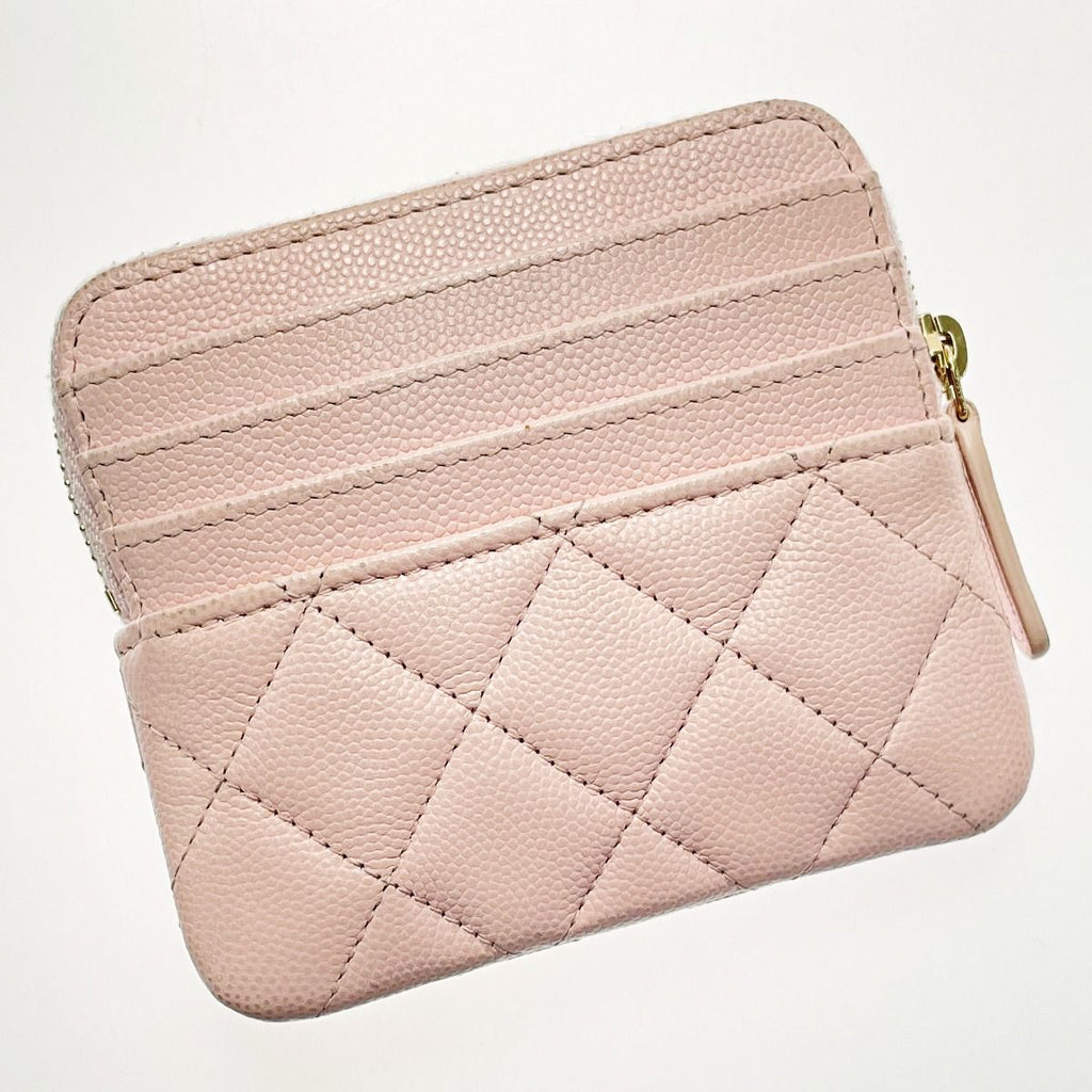 Chanel Quilted Pink Coin Case Purse Caviar Leather Gold Hardware — view 2