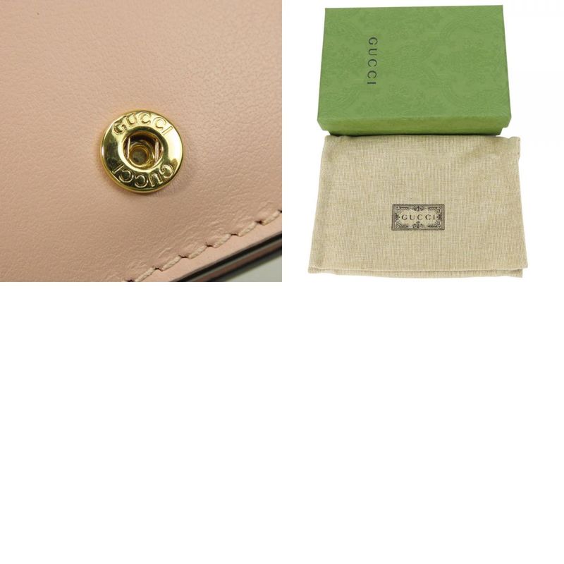 Gucci Bifold Wallet GG Matelasse Leather Pink Gold Hardware Small — view 9