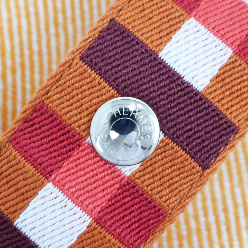 Hermes Brid A Black PM Au-carre Handbag Pouch Faube Orange — view 9