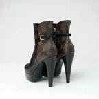 Louis Vuitton Afterglow Line Monogram Boots Short Shoes Leather Black — view 4