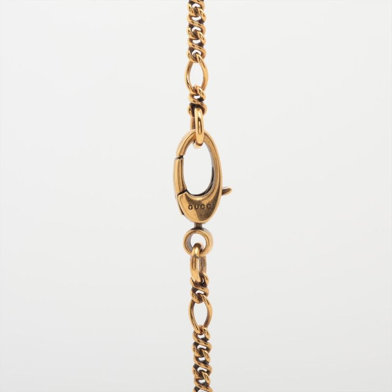 Gucci Michele Period Lion Head Necklace GP Stones Gold Yellow — view 8