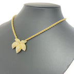 Christian Dior GP Rhinestone Flower Motif Necklace Gold — view 4
