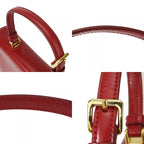 Prada Handbag Bn1670 Calf Rosso Red Gold Hardware Mini Bag Ribbon — view 4
