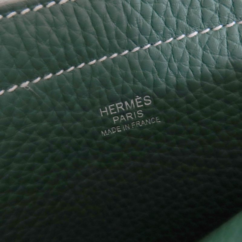 Hermes Cabas Serie 31 Taurillon Clemence Vert Moyen Tote Bag Storage — view 9